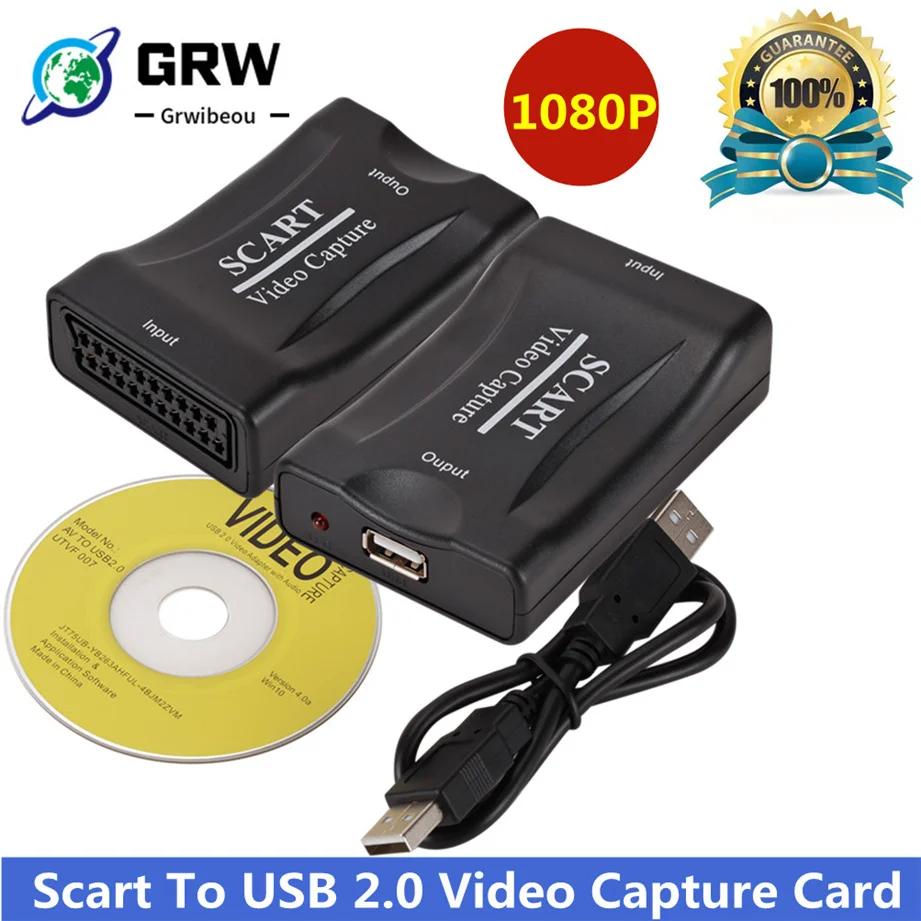 GRWIBEOU USB 2.0  ĸó ī, 1080P Scart  ڵ ڽ, ̺ Ʈ ȭ, Ȩ ǽ DVD ׷, ÷  ÷